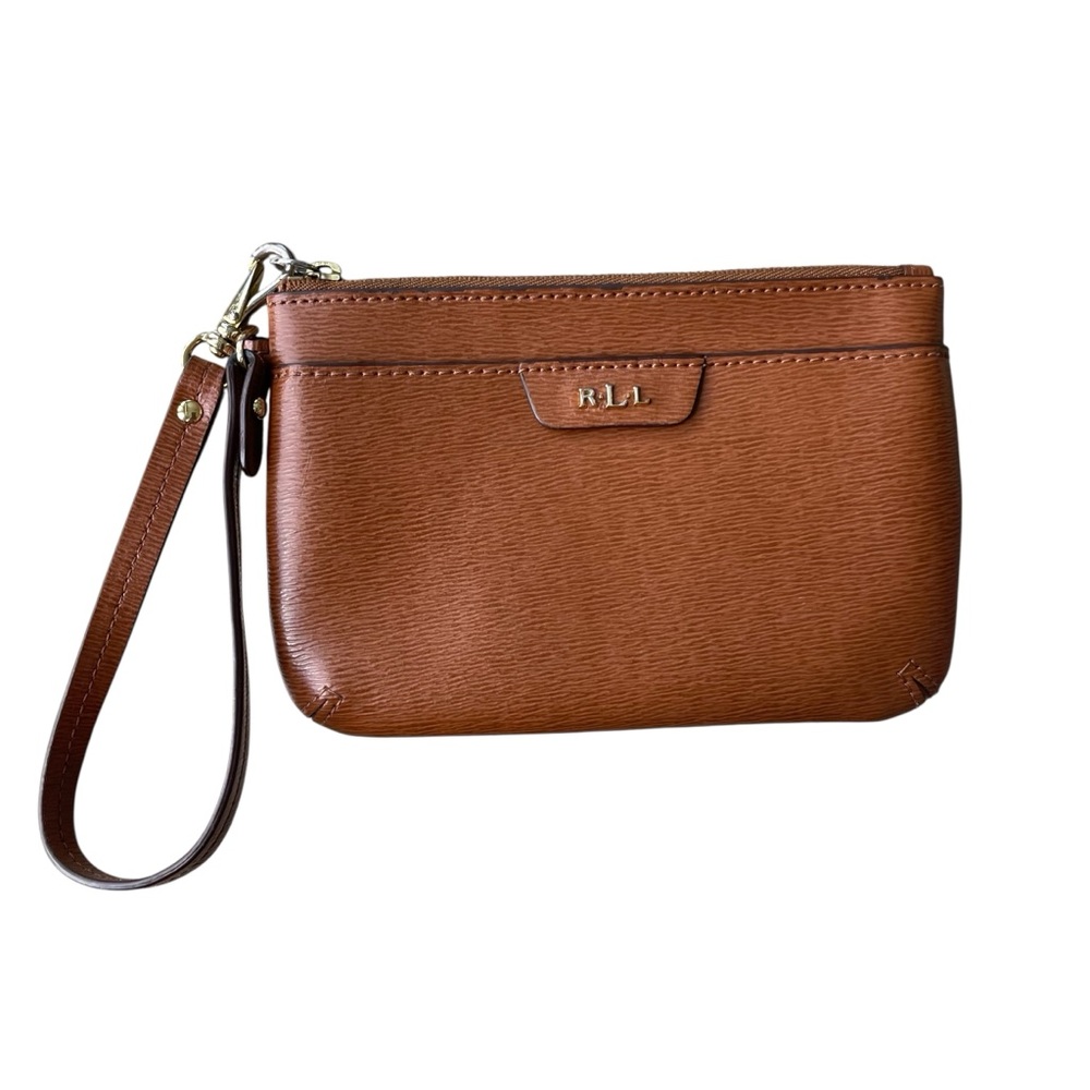 Lauren Ralph Lauren Tate Small East/West Leather Wristlet Brown